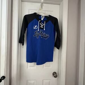 NHL  Tampa Bay  Lightening 3/4 sleeve  Front tie Baseball Style Size Small EUC